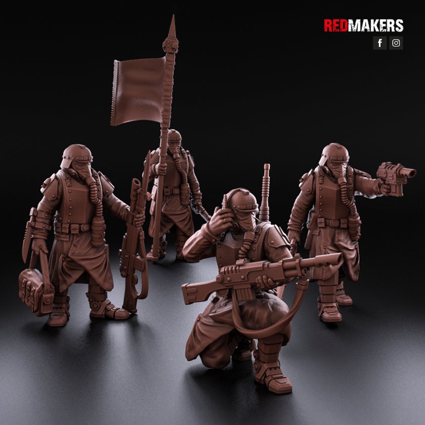 Red Makers - Death Squad Lieutenant and Command Squad (Custom Order)