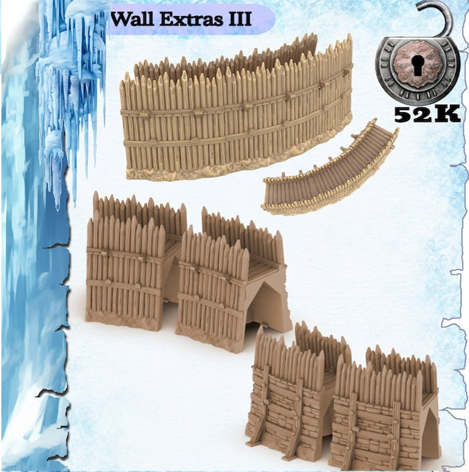 The Frost 2 - Wall Extras III - Wargaming Terrain 28mm - Printed on FDM Bambu Lab X1 Carbon (Custom Order)