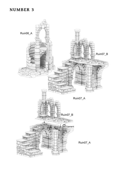 Frost Guard Ruins - Wargaming Terrain 28mm - Printed on FDM Bambu Lab X1 Carbon (Custom Order)