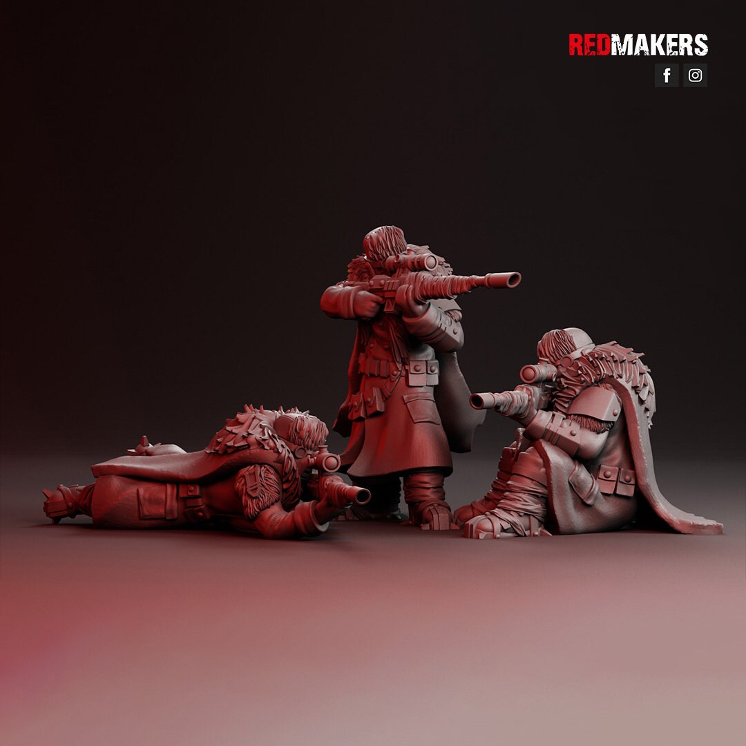 Red Makers - Ice Warriors Snipers x3 (Custom Order)