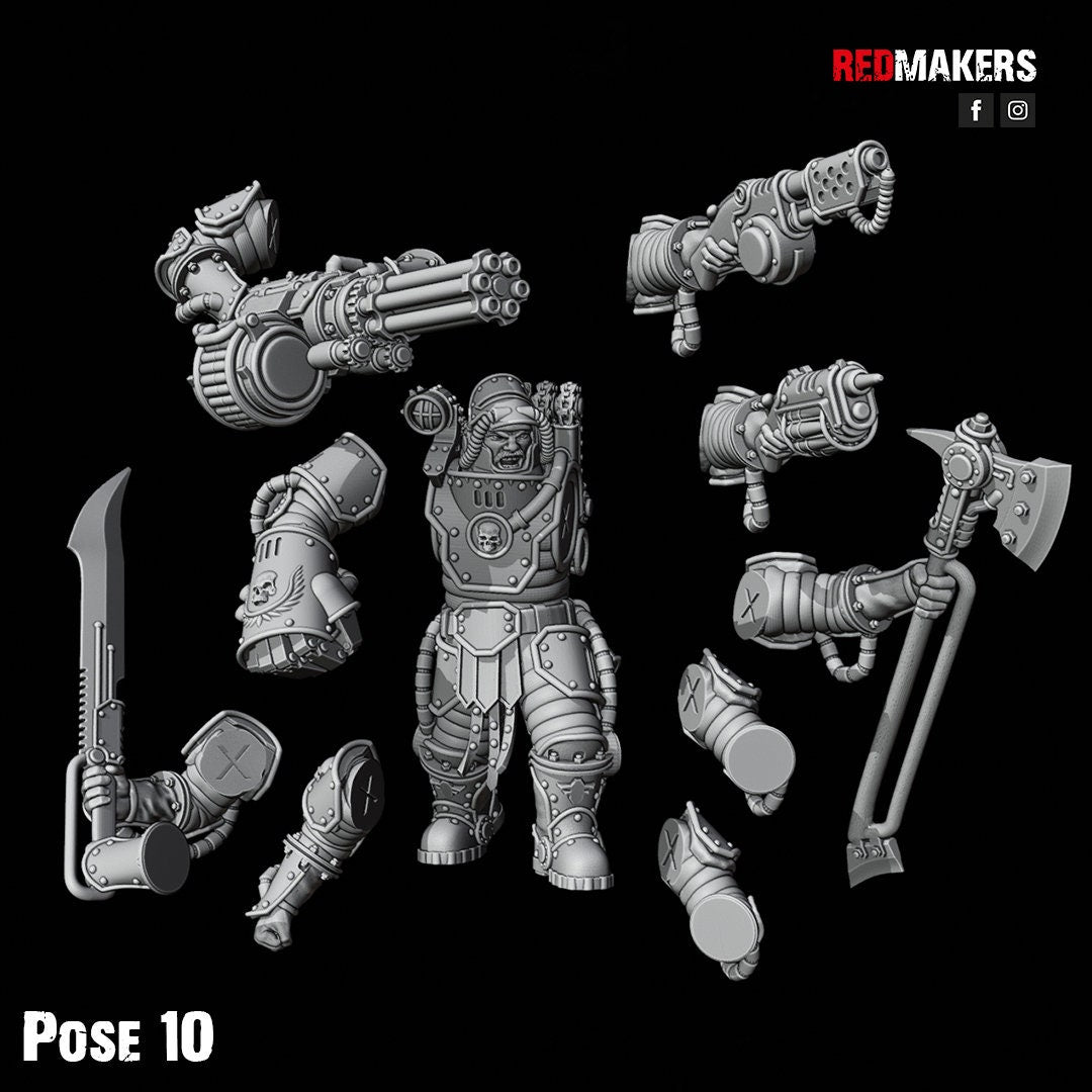 Red Makers - Solar Guard Power Axe or Rotor Cannon Squad x10 (Custom Order)