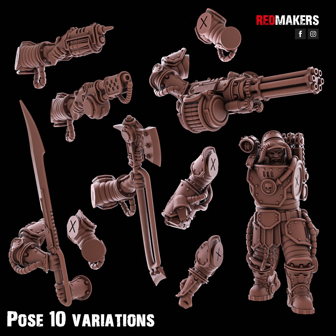 Red Makers - Solar Guard Power Axe or Rotor Cannon Squad x10 (Custom Order)