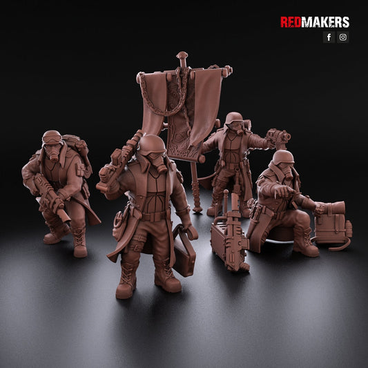 Red Makers - Steel Guard Officer and Command Squad (Custom Order)