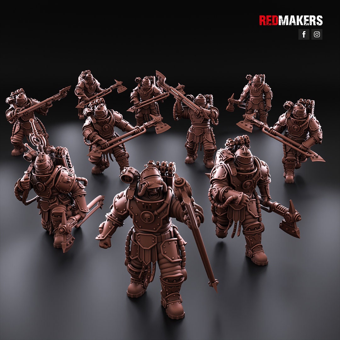 Red Makers - Solar Guard Power Axe or Rotor Cannon Squad x10 (Custom Order)