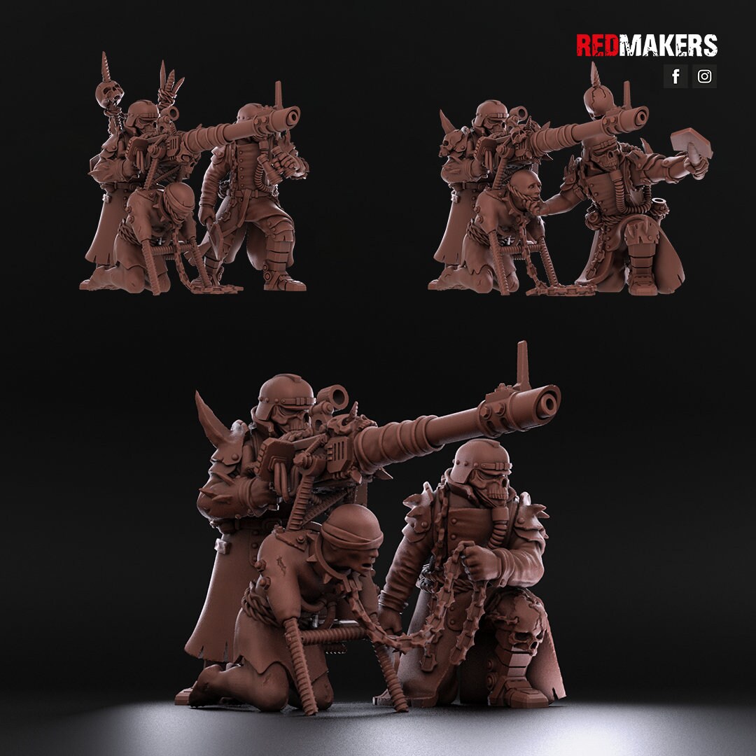 Red Makers - Renegade Death Squad Heavy Weapon Teams x3 - Heretics (Custom Order)