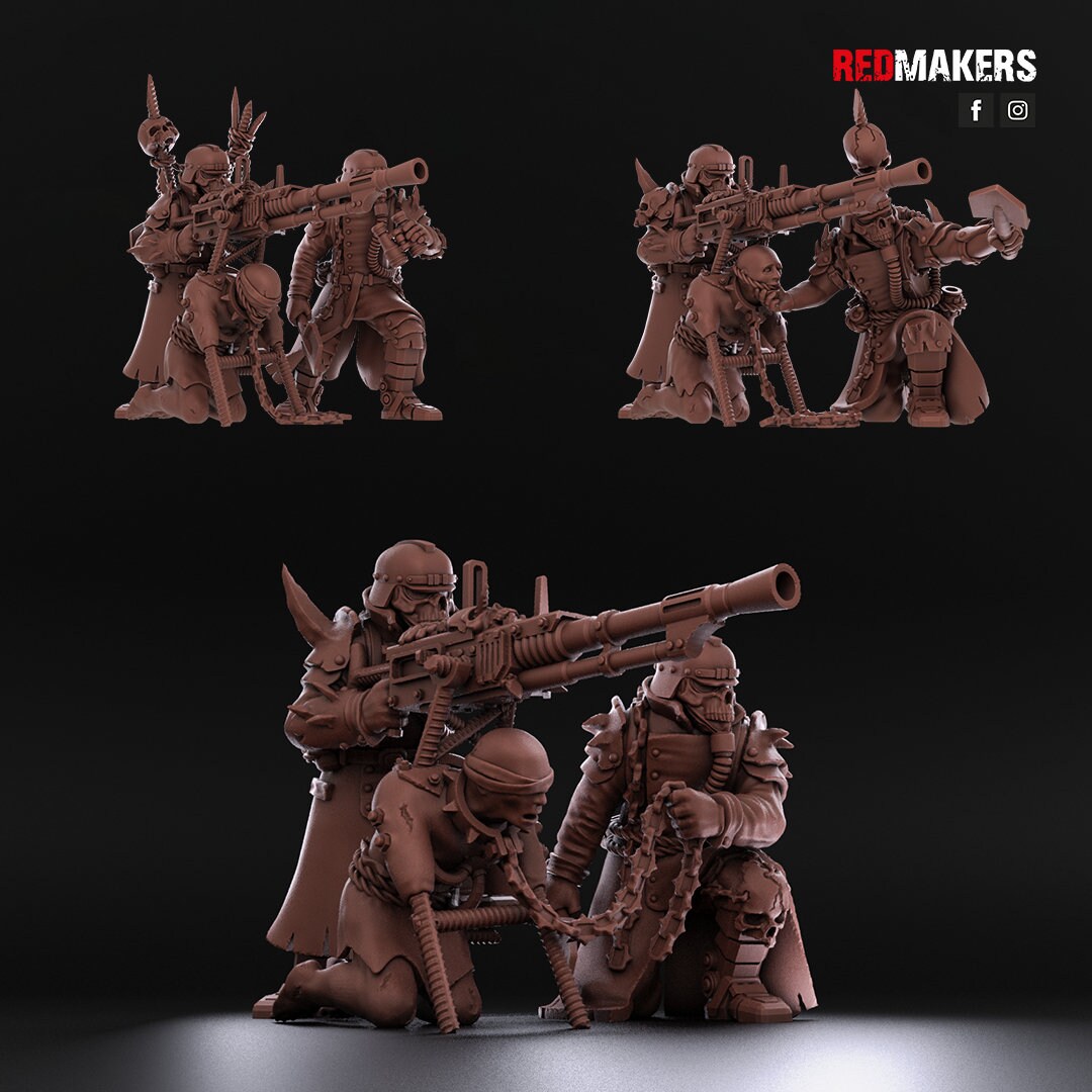 Red Makers - Renegade Death Squad Heavy Weapon Teams x3 - Heretics (Custom Order)