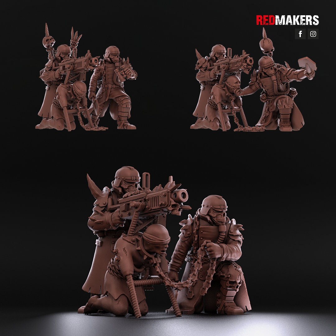 Red Makers - Renegade Death Squad Heavy Weapon Teams x3 - Heretics (Custom Order)