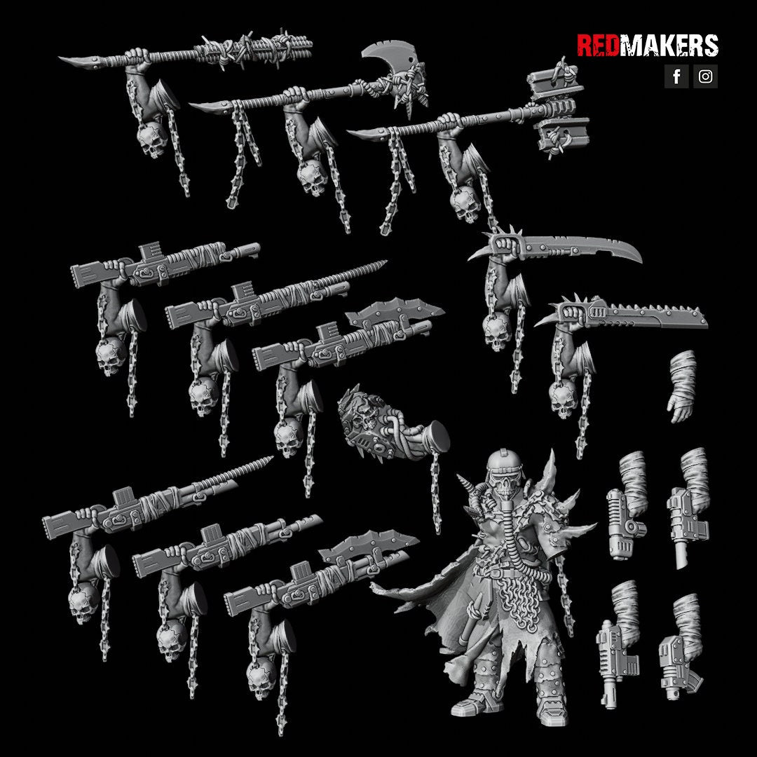 Red Makers - Renegade Death Squad Lieutenant and Command Squad - Heretics (Custom Order)