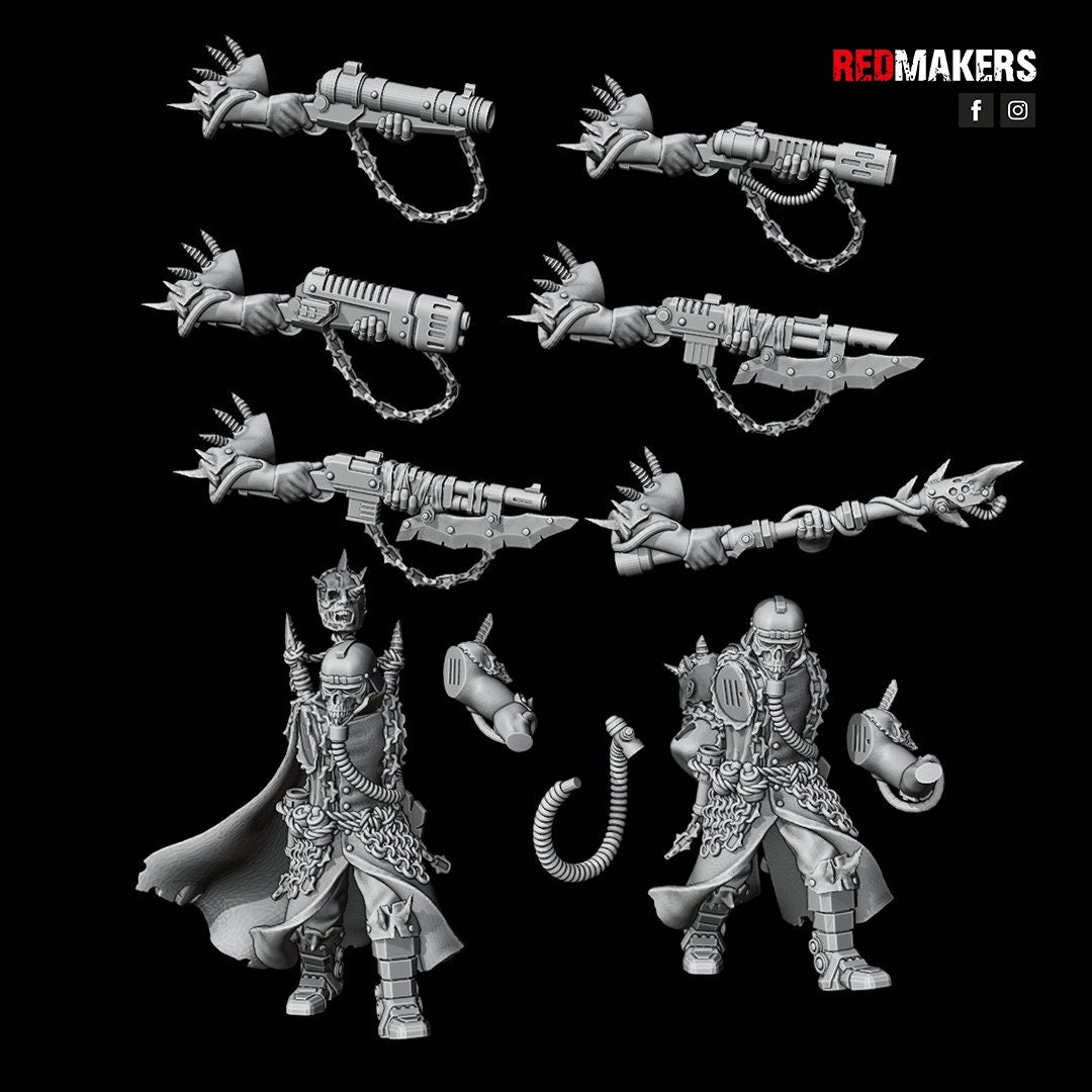 Red Makers - Renegade Death Squad Lieutenant and Command Squad - Heretics (Custom Order)