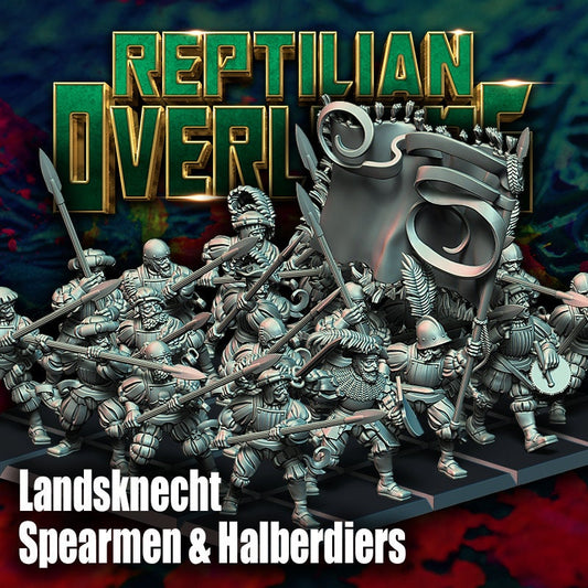 HRE - Landsknecht Spearmen and Halberdiers x10 - Reptilian Overlords (Custom Order)