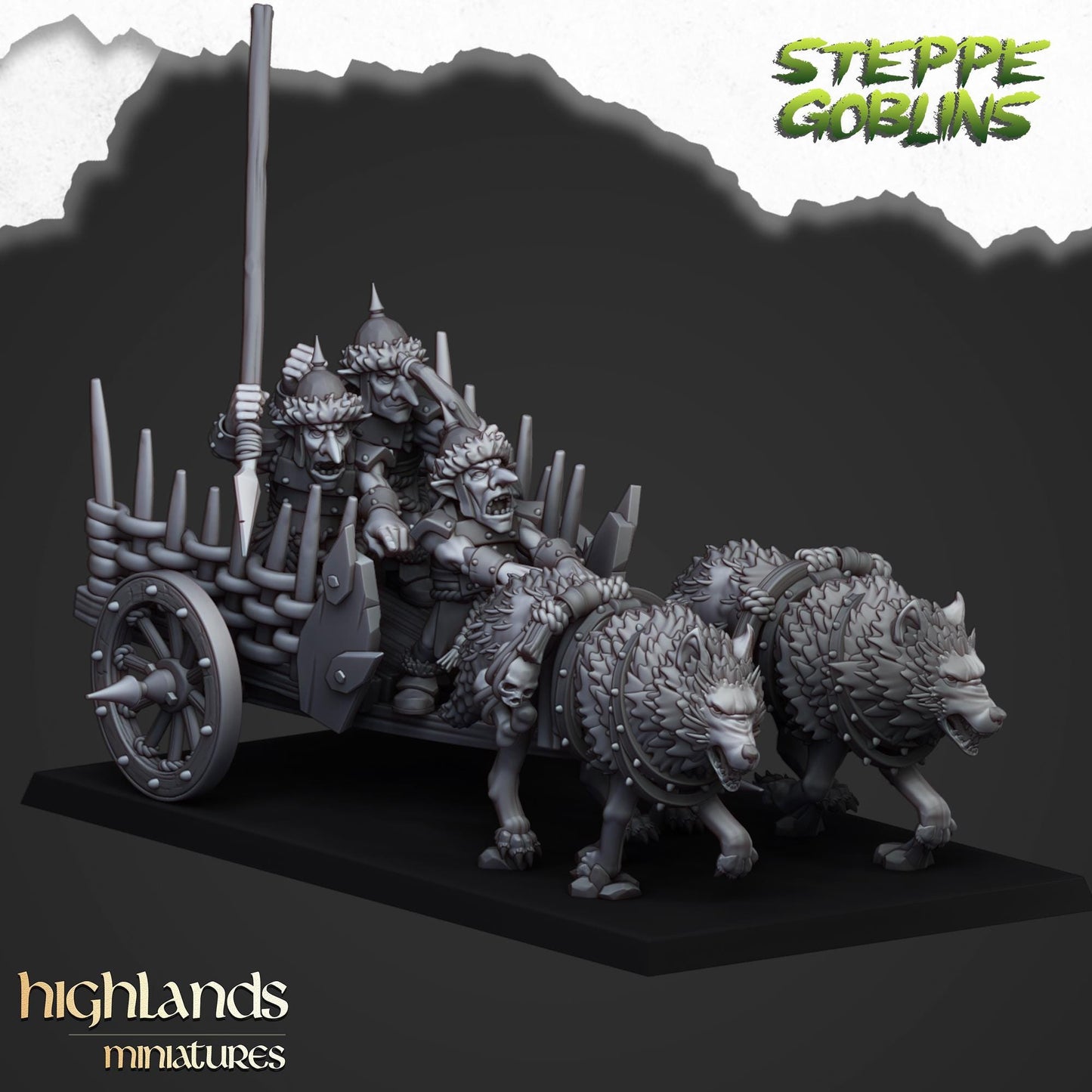 Highland Miniatures - Steppe Goblin Chariot - Fantasy / D&D (Custom Order)