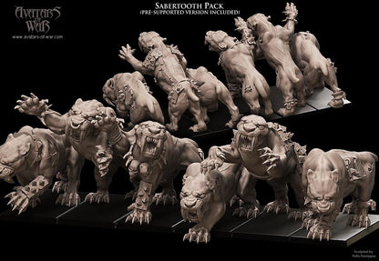 Avatars of War - Sabertooth Tigers - Fantasy / D&D (Custom Order)