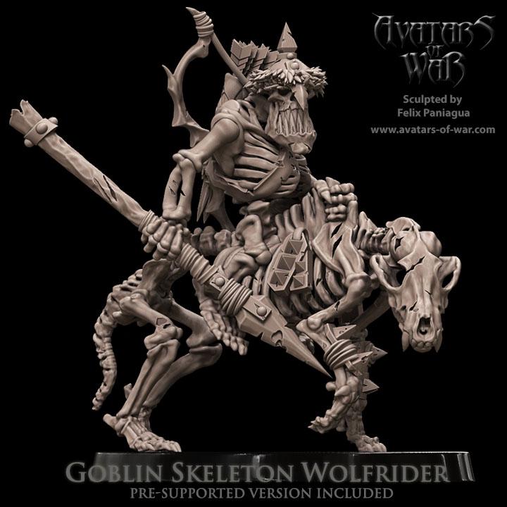 Avatars of War - Goblin Skeleton Wolfrider - Fantasy / D&D (Custom Order)