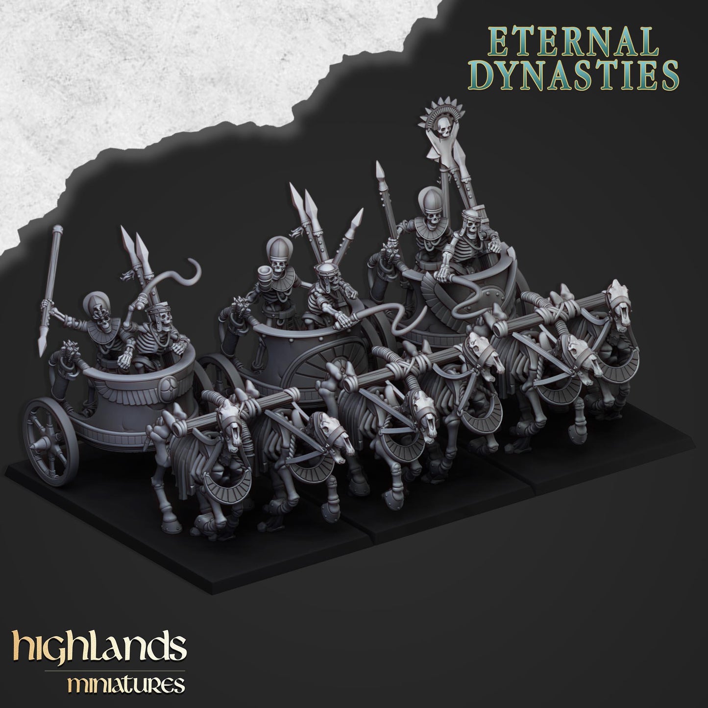 Highland Miniatures - Ancient Skeletal Chariots - Fantasy / D&D (Custom Order)