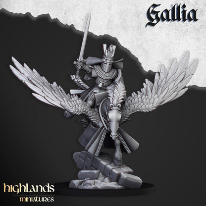 Highland Miniatures - Gallia Knights on Pegasus - Fantasy / D&D (Custom Order)