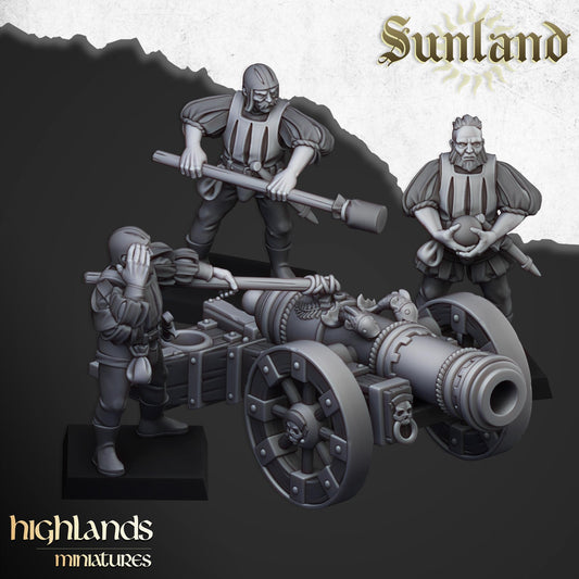 Highland Miniatures - Sunland Great Cannon - Fantasy / D&D (Custom Order)