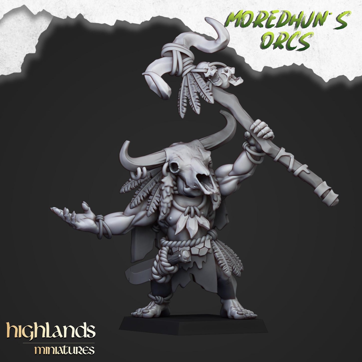 Highland Miniatures - Cave Orc Shaman - Fantasy / D&D (Custom Order)