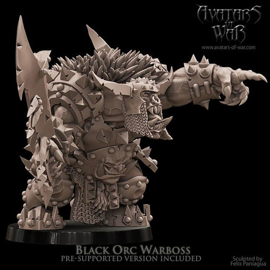 Avatars of War -  Black Orc Warboss - Fantasy / D&D (Custom Order)