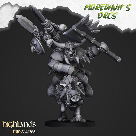 Highland Miniatures - Mounted Orc Chief - Fantasy / D&D (Custom Order)