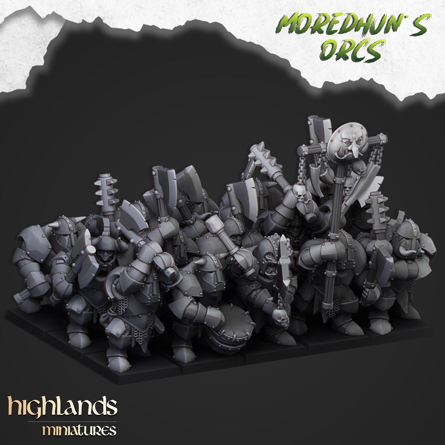 Highland Miniatures - Armoured Orcs - Fantasy / D&D (Custom Order)