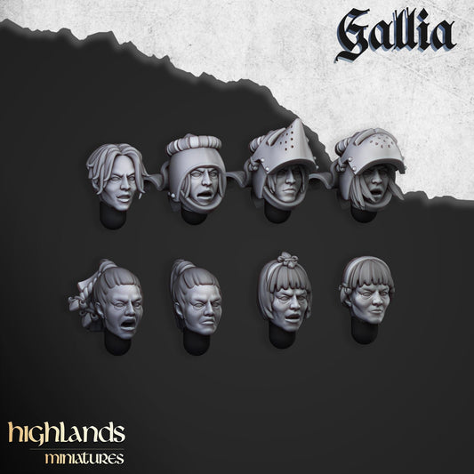 Highland Miniatures - Female Gallia Heads - Fantasy / D&D (Custom Order)