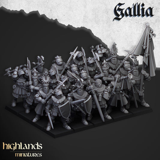 Highland Miniatures - Knights of Gallia on Foot - Fantasy / D&D (Custom Order)