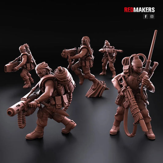 Red Makers - Female Jungle Fighters Special Weapon Squad x5 (Custom Order)