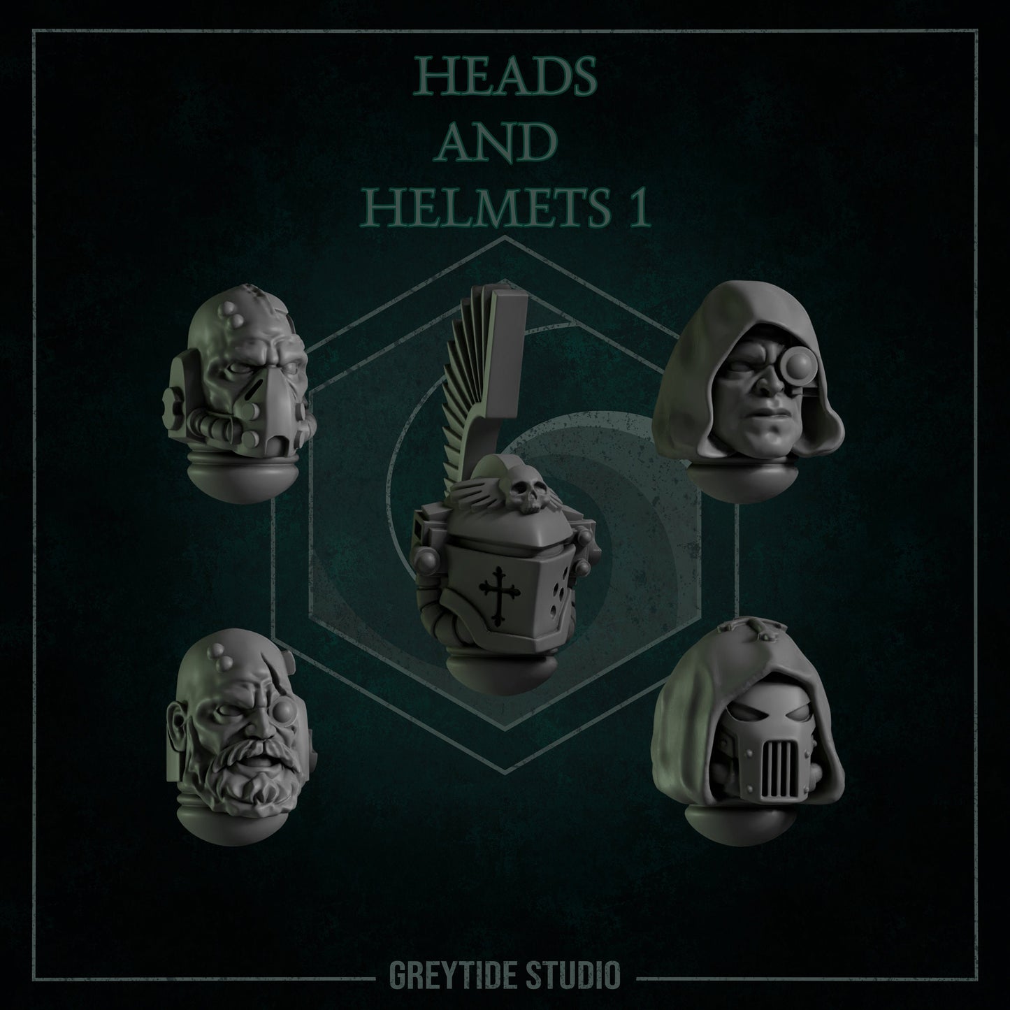 GreyTide Studios Head and Helmets Pack (Custom Order)