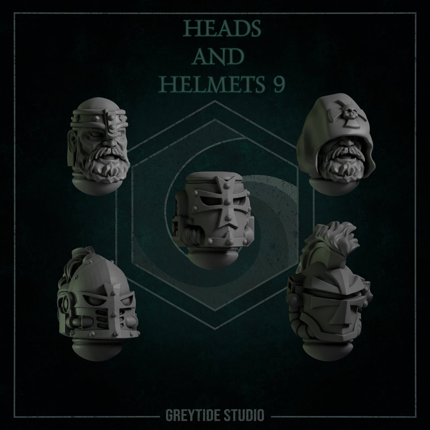 GreyTide Studios Head and Helmets Pack (Custom Order)