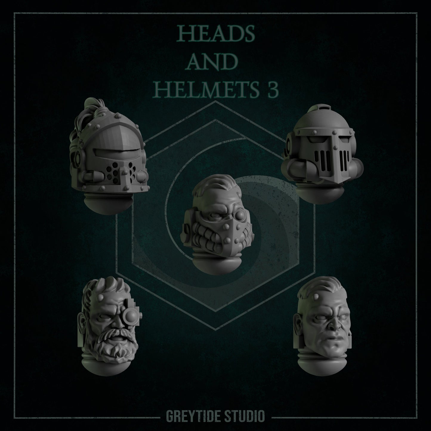 GreyTide Studios Head and Helmets Pack (Custom Order)