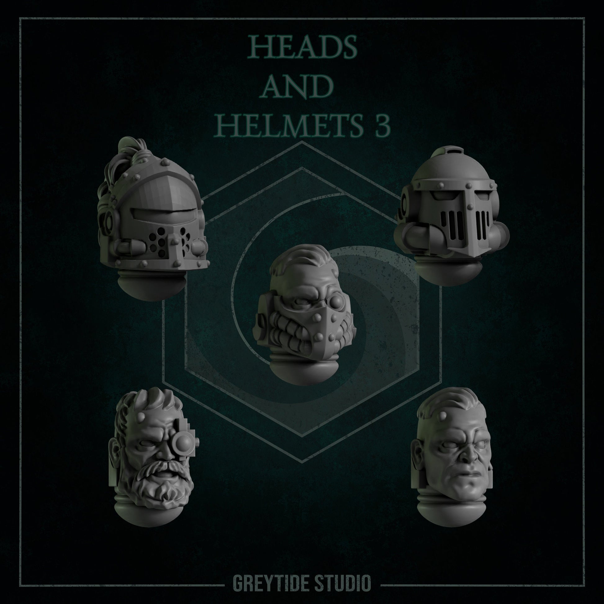 GreyTide Studios Head and Helmets Pack (Custom Order)