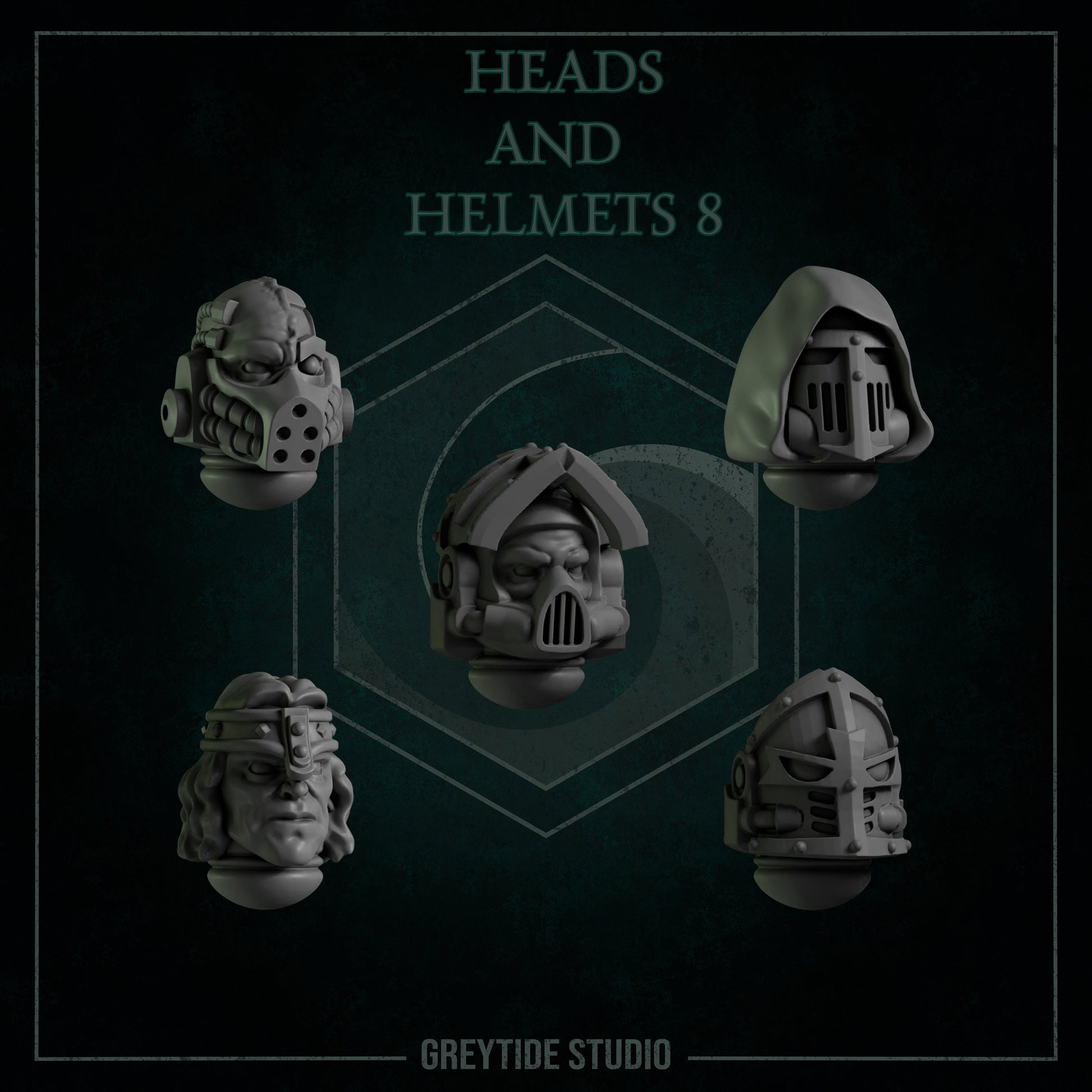 GreyTide Studios Head and Helmets Pack (Custom Order)