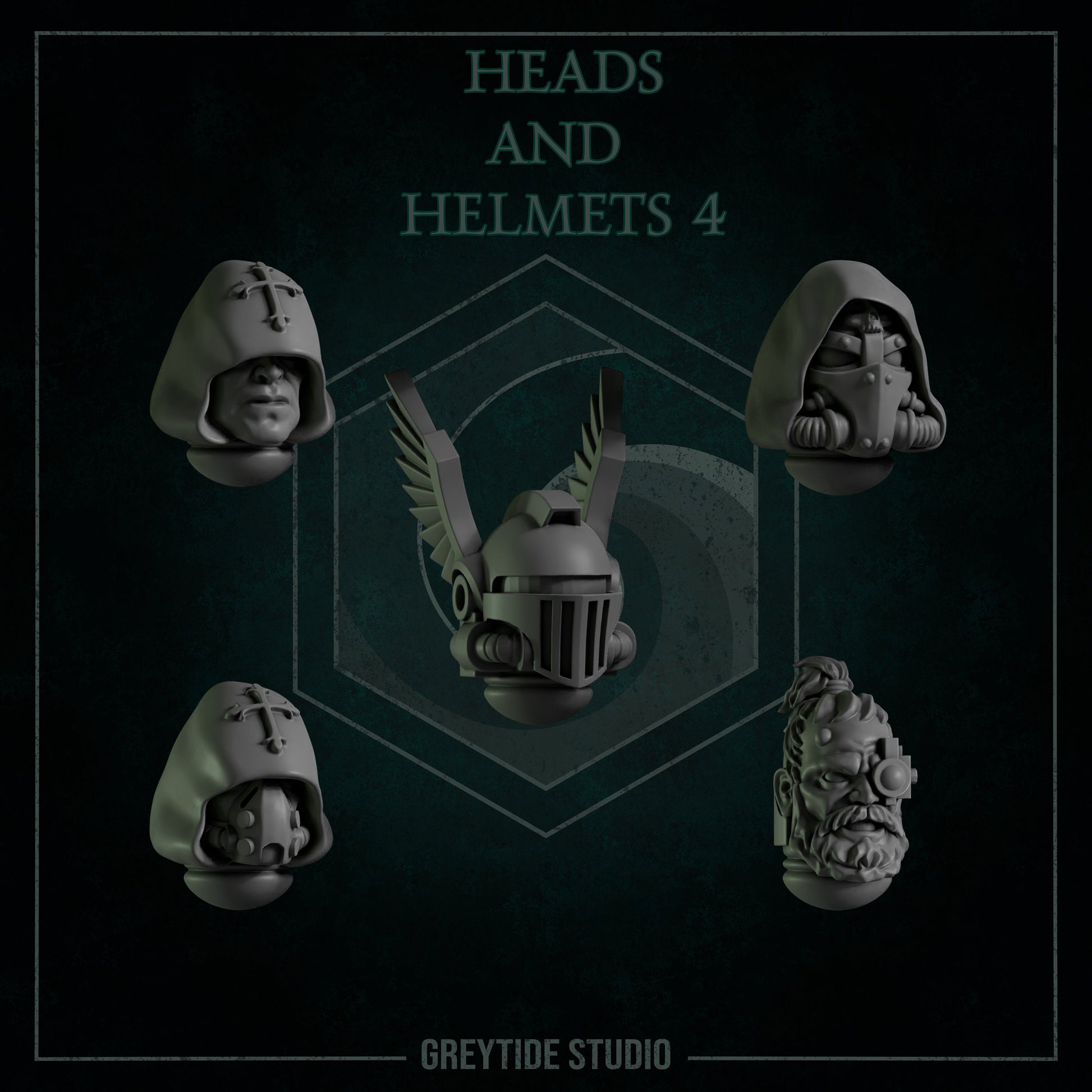 GreyTide Studios Head and Helmets Pack (Custom Order)