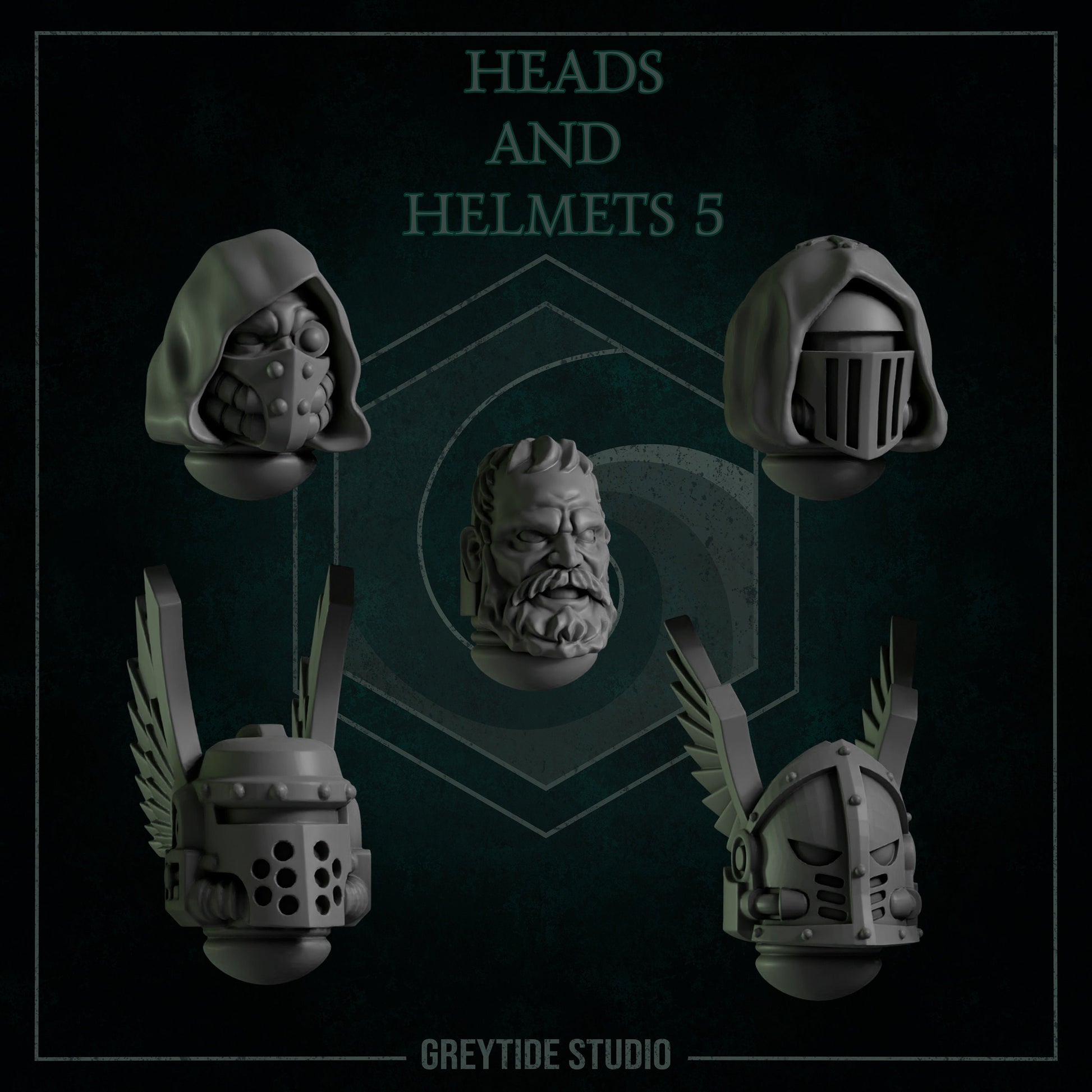 GreyTide Studios Head and Helmets Pack (Custom Order)