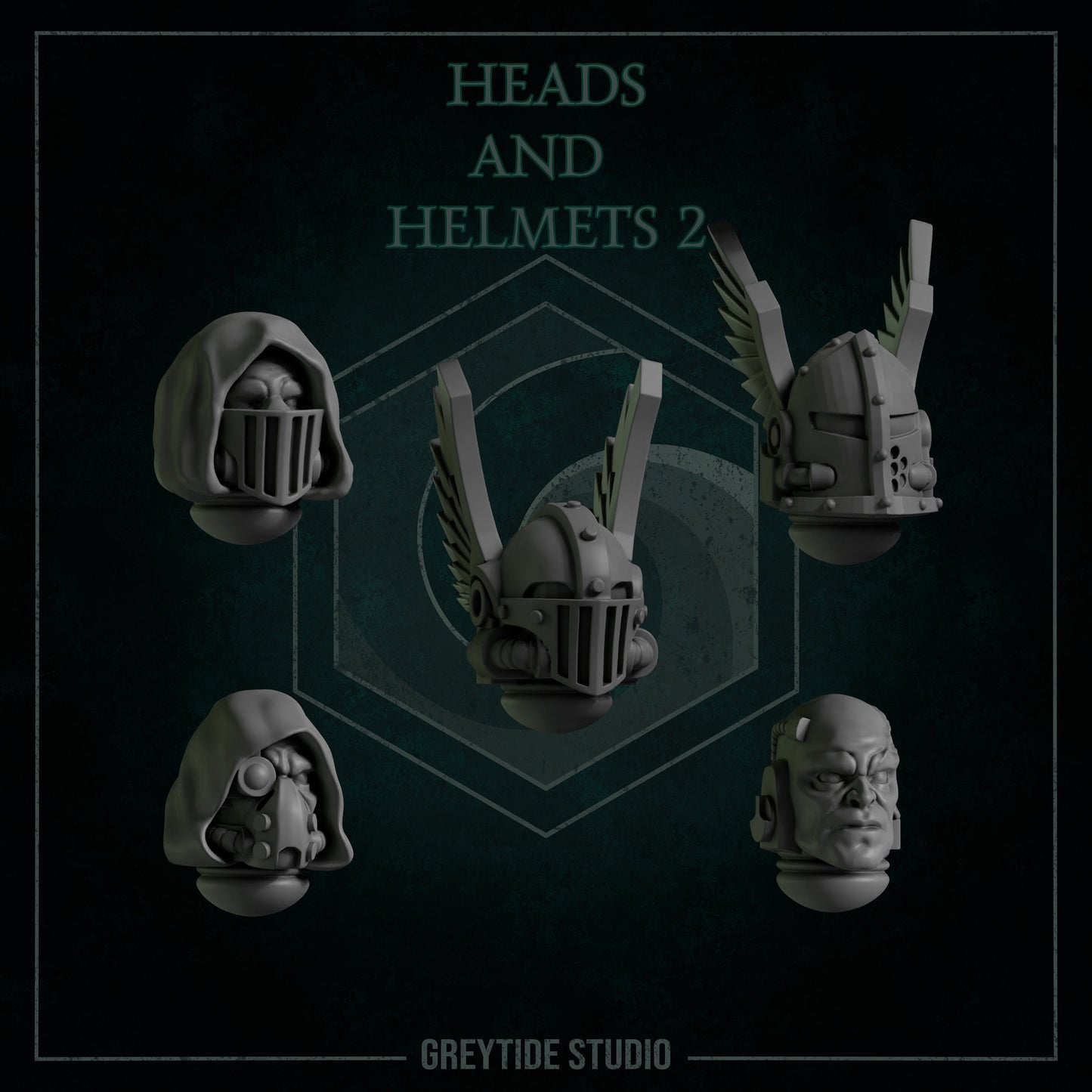 GreyTide Studios Head and Helmets Pack (Custom Order)