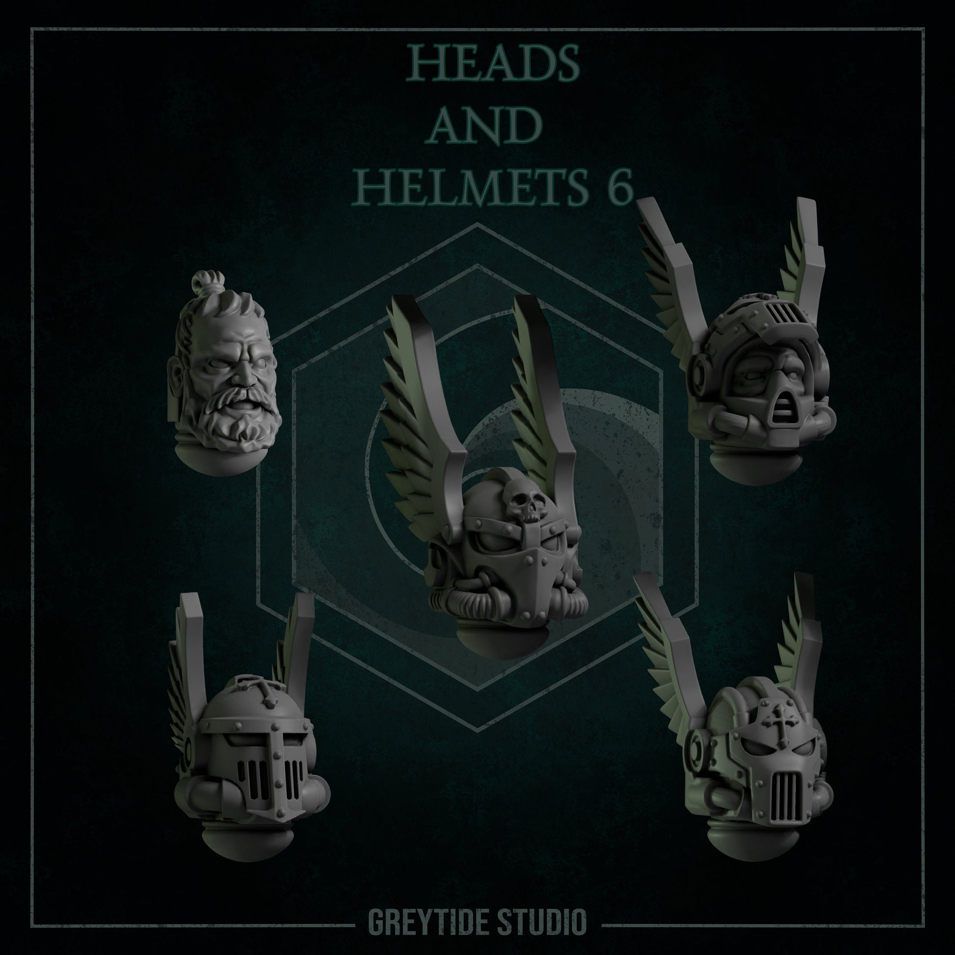 GreyTide Studios Head and Helmets Pack (Custom Order)