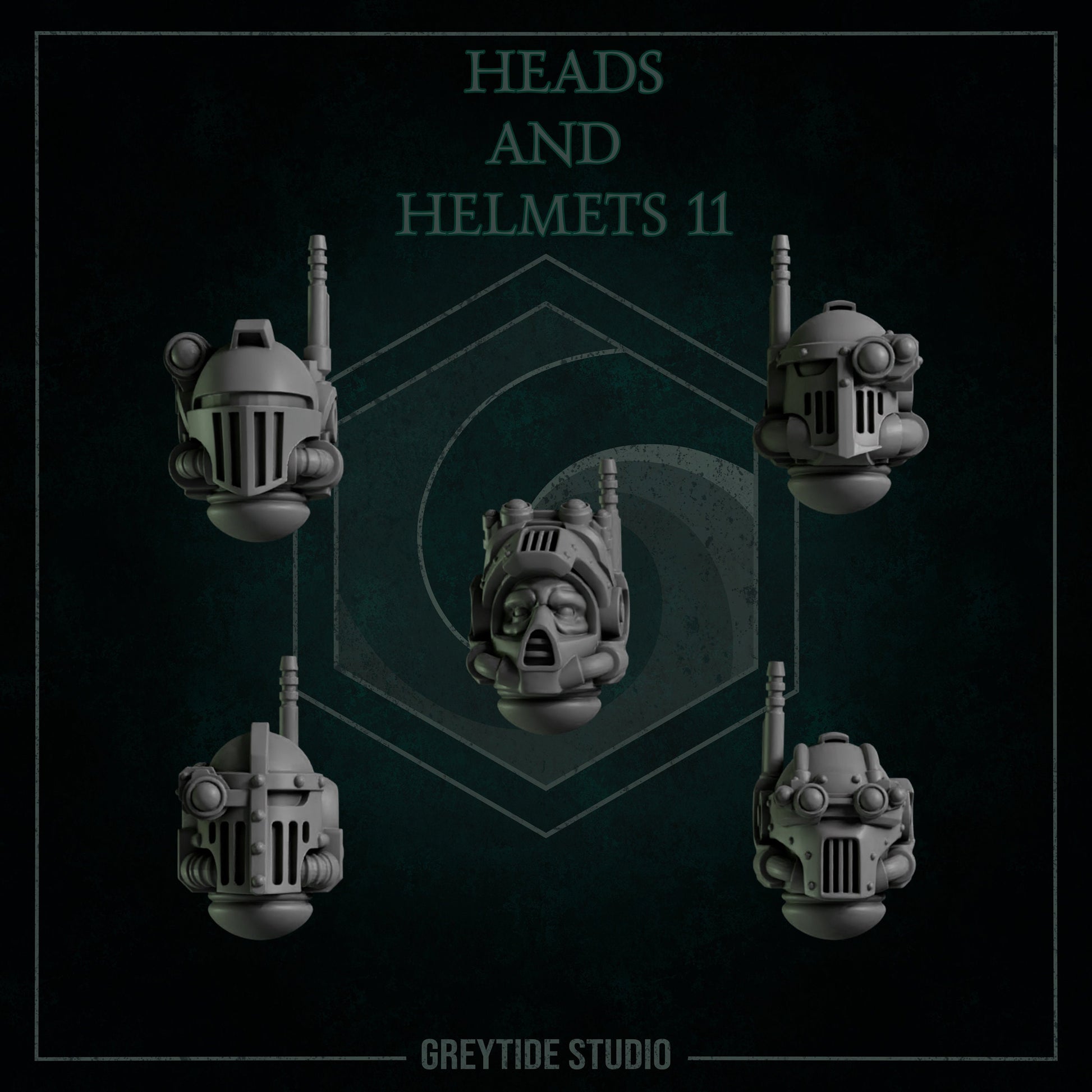 GreyTide Studios Head and Helmets Stretch Goal Pack (Custom Order)