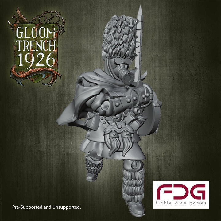 Gloom Trench - British Empire Highlanders with Swords x5 - Fickle Dice Games (Custom Order)