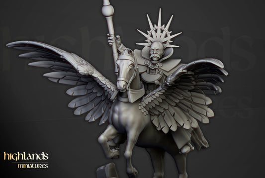 High Mage of Sunland on Pegasus - Highland Miniatures (Custom Order)