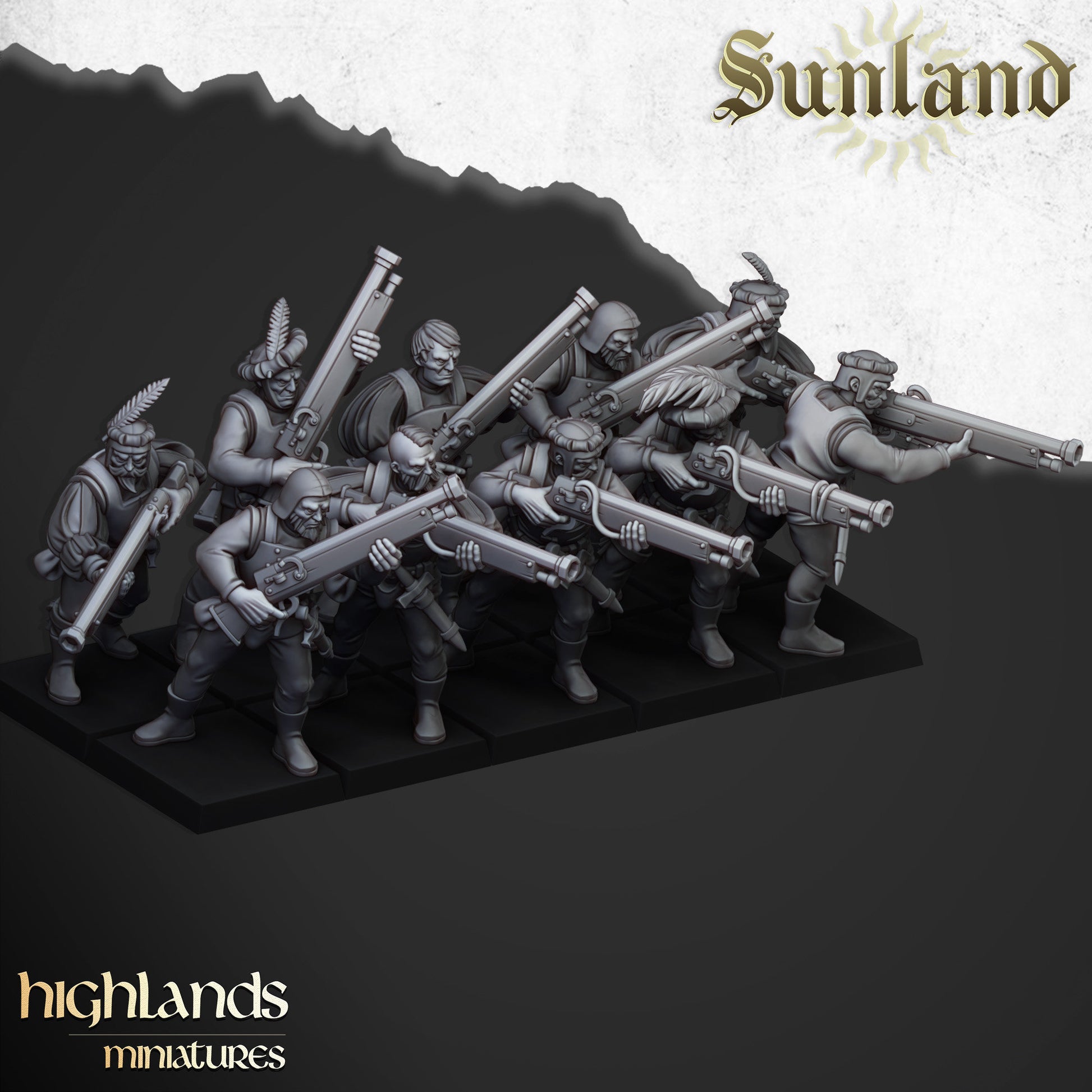 Sunland Troops with Arquebusiers and Crossbowmen - Highland Miniatures (Custom Order)