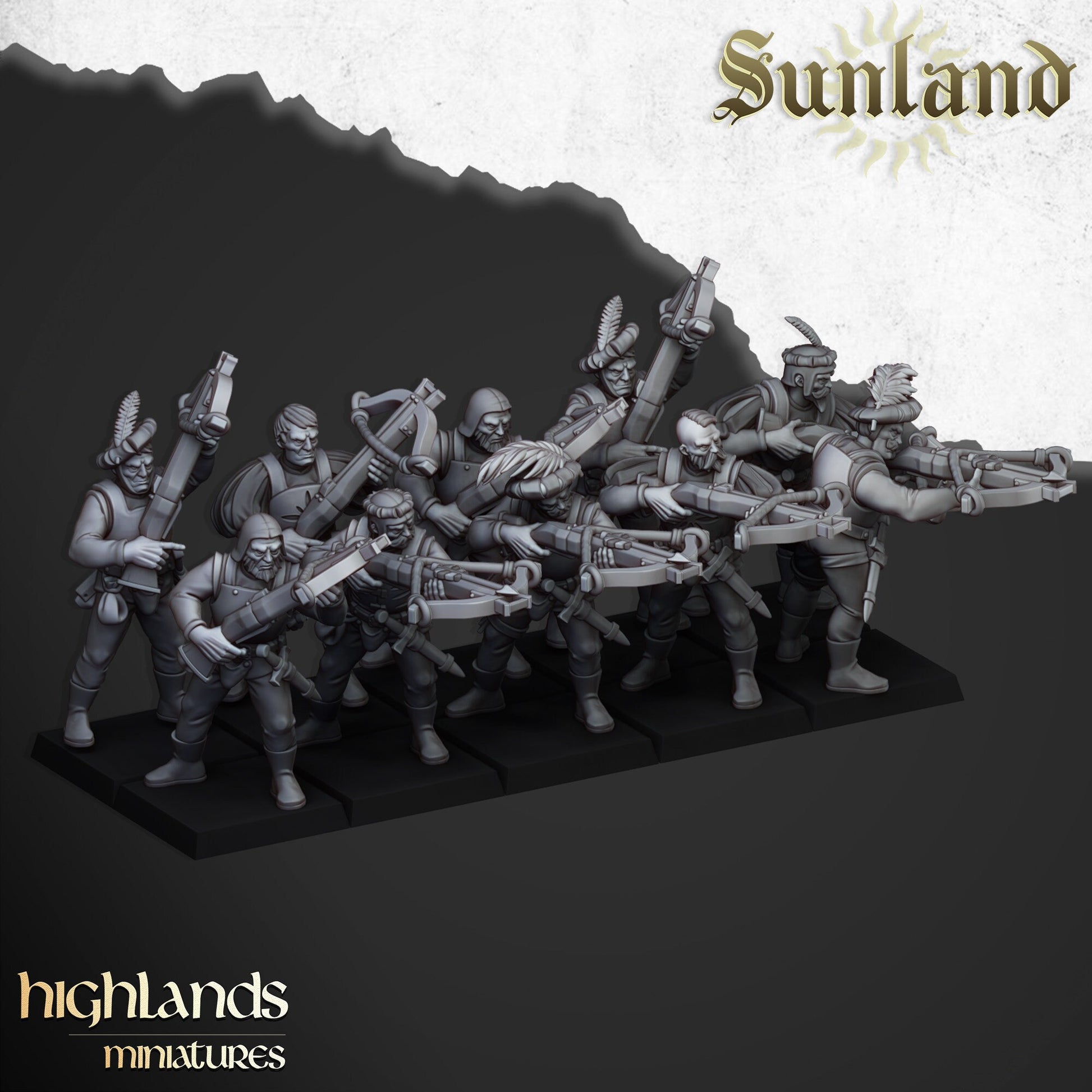 Sunland Troops with Arquebusiers and Crossbowmen - Highland Miniatures (Custom Order)